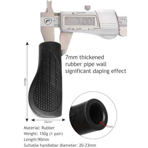 Bike Grips 2PCS 90mm Length Bike Handlebar Grips Short Mini Bicycle Handlebar Grips Two-Color Rubber Ergonomic Design