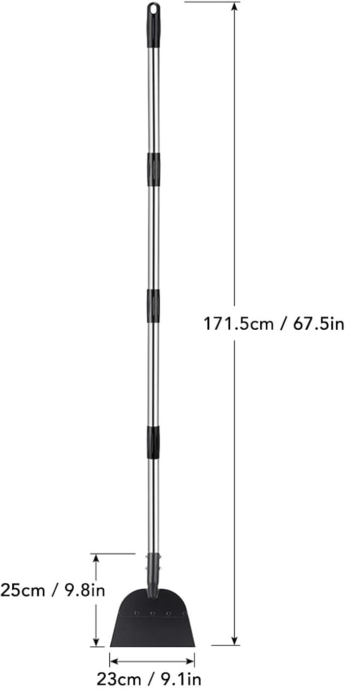 Flat Snow Shovel Ice Scraper, Long Handle Shovel Snow Ice Chopper Ice Removal Tool, for Walkway Driveway Road Cleaning