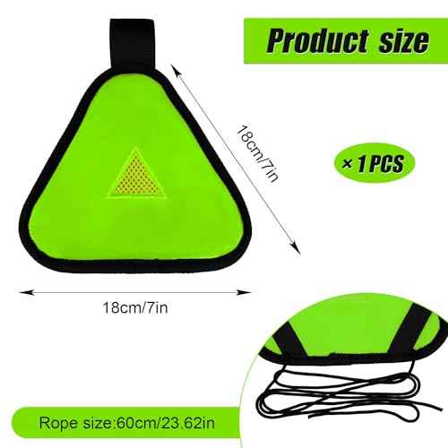 Reflective Triangle Sign, Bright Reflective Yield Symbol with Magic Adhesive Strap & Cord High Visibility Safety Triangle for Bike Backpack Different Scenes, Multiple Fixing Methods