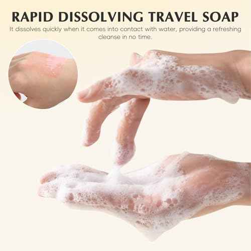 Paper Soap Sheets Travel Soap 3 Boxes£¨150 sheets£© Hand Washing - Disposable Scented Bath Slice for Outdoor Indoor Camping Hiking
