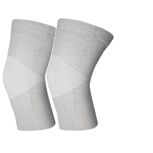 1 Pair Bamboo Charcoal Knee Sleeve - Bamboo Knee Brace Compression Knee Sleeve Perfect Knee Brace for Knee Pain and Enhanced Comfort (Gray, 77-198 Lb)
