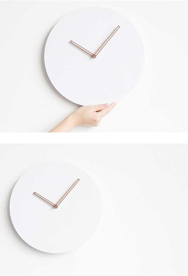 Wooden Modern Wall Clock, Minimalistic and Stylish, Walnut Hands, Silent Quartz