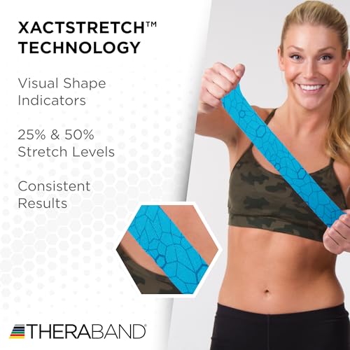 THERABAND Kinesiology Tape, Roll, with XactStretch Indicatorsv Water Resistant, Cut-to-Length