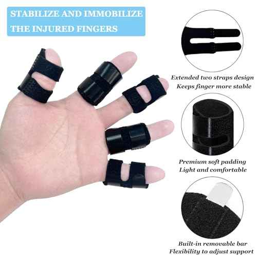 Thumb Finger Splints (2Pcs), Trigger Thumb Splint Finger Brace for Mallet, Broken, Straightening, Arthritis, Injury, Finger Stabilizer Support for Thumb/Middle/Ring/Index/Pinky Fingers