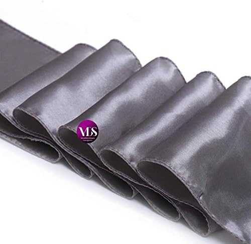 VDS Satin Chair Sashes Chair Cover Back Tie Sateen Bows Ribbon for Wedding Birthday Graduation Engagement Ceremony Event Party Banquet Venue Hotel All Dining Chair Decoration (125PC) (Silver Grey)