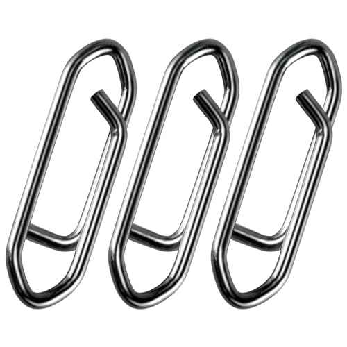 Alwonder 50-Pack Fishing Power Speed Clips, High Strength Stainless Steel Speed Clip for Fishing Lure Quick Change, Freshwater Saltwater Crankbait Popper Lures Quick Snap Connector Tackle