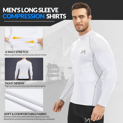 Mens Men's Compression Shirt Long Sleeve Athletic Workout Shirt