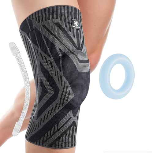 Knee Brace with Side Stabilizers for Women & Men, Compression Knee Sleeve with Gel Pad for Knee Pain Relief, Meniscus Tear, Arthritis, ACL, Injury Recovery, Knee Support for Running, Workout(Black, Large)