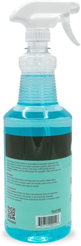 Santeen No-Streak Glass Cleaner, 6-Pack, 32oz Bottle with Trigger Sprayer, Professional Formula