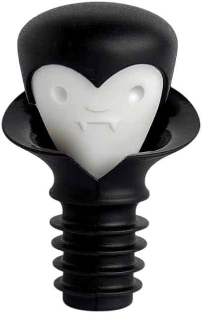 OTOTO Wine Stoppers & Pourer - Halloween Gifts for Wine Lovers, Spooky Wine Bottle Stopper, Wine Goth Accessories, Fun Kitchen Gadgets (Count Corkula)