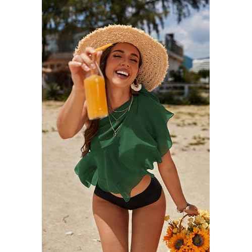 AI'MAGE Sarong Wraps for Women Swimsuit Coverup Sheer Beach Bathing Suit Chiffon Cover Up Skirt for Swimwear S-3XL