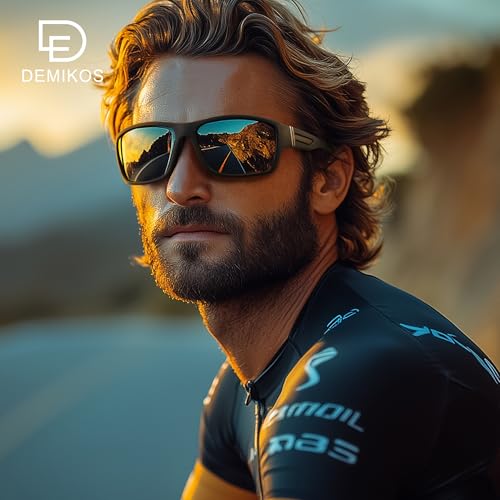 DEMIKOS 3 Pack Polarized Running Sunglasses Men:Wrap Around Sports Sun Glasses for Womens Sunglasses for Fishing
