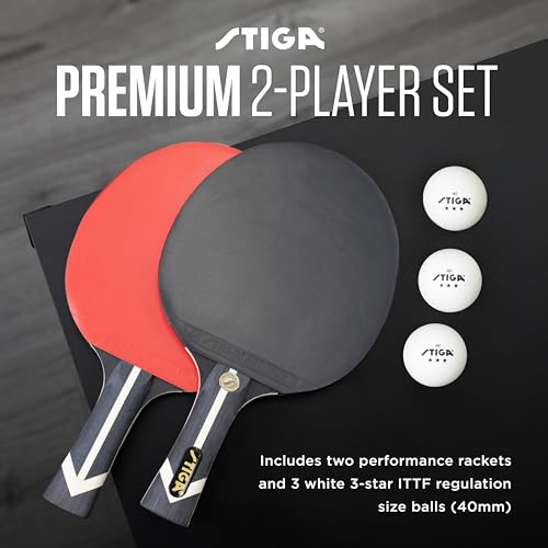 STIGA Premium 2?Player Table Tennis Set ? Includes 2 ITTF Approved Paddles, 3 White 3?Star Ping Pong Balls & Carry Case