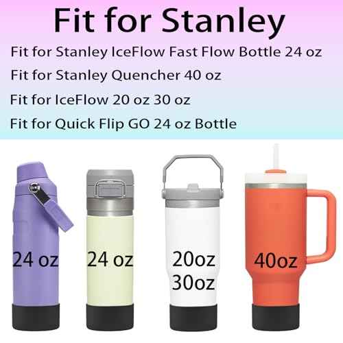 2Pcs Silicone Boot Sleeve for Stanley IceFlow Fast Flow Water Bottle 24oz,Silicone Boot Bumper for Stanley Quencher 40oz,for IceFlow 20oz 30oz,for Quick Flip GO 24oz Bottle£¨Thickened£©