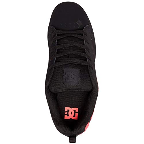 DC womens Court Graffik Skate Shoe, Black/Hot Pink, 6 US