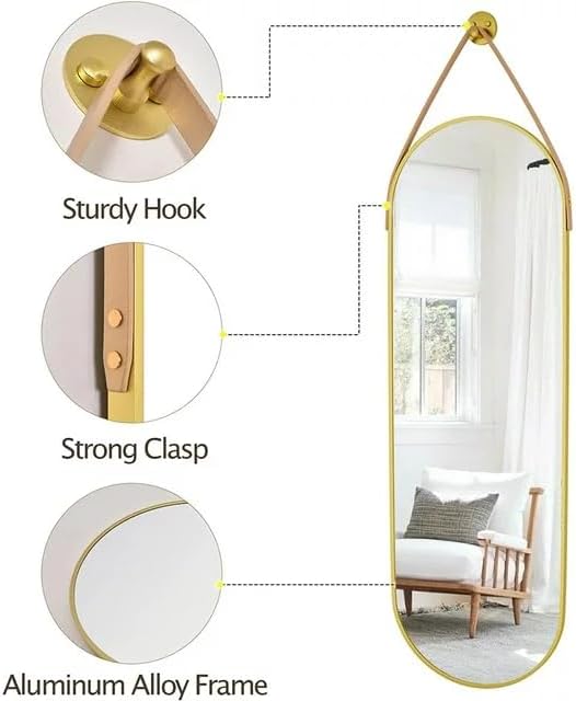 OGCAU 48'' x 16'' Full Length Mirror Wall-Mounted, Full Body Hanging Mirror