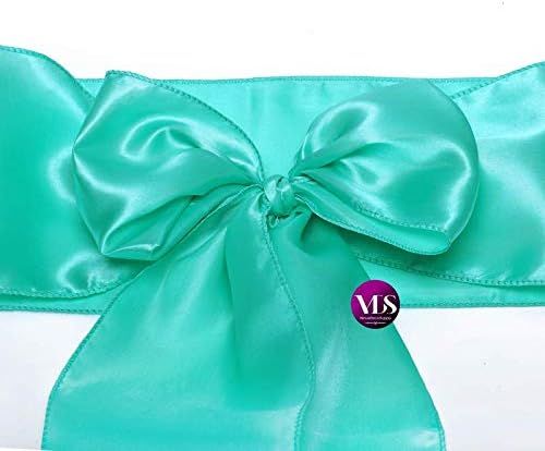 VDS Satin Chair Sashes Chair Cover Back Tie Sateen Bows Ribbon for Wedding Birthday Graduation Engagement Ceremony Event Party Banquet Venue Hotel All Dining Chair Decoration (125PC) (Sea Green)
