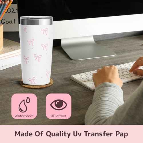 2 Pcs UV DTF Tumbler Wraps Transfer Stickers Tumbler Decals with Tweezers and Scraper Vinyl Stickers