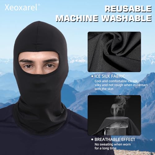 Xeoxarel 9 Pcs Ski Mask for Men Full Face Cover UV Sun Protection Balaclava