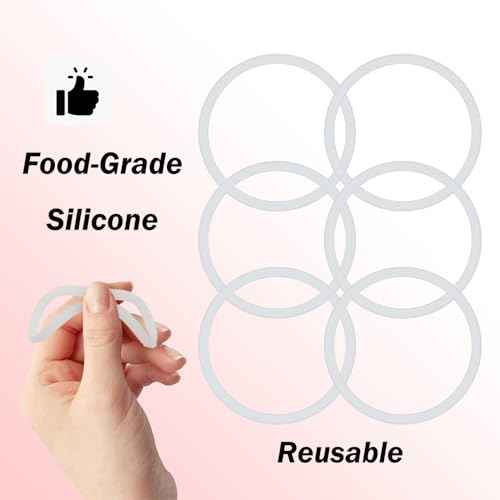 6 Pcs Replacement Gasket for Owala FreeSip 24oz 32oz, Silicone Sealing O Ring for Water Bottle Lid Compatible with Owala 19/24/32/40oz Leak Proof Silicone Seal Bottle Cap Stopper Part(Clear)