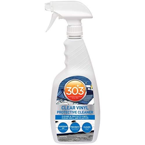 303 Products Marine Clear Protective Cleaner - Cleans and Protects Vinyl and Plastics, Provides Superior UV Protection, Prevents Yellowing and Cracking, 32oz (30215)