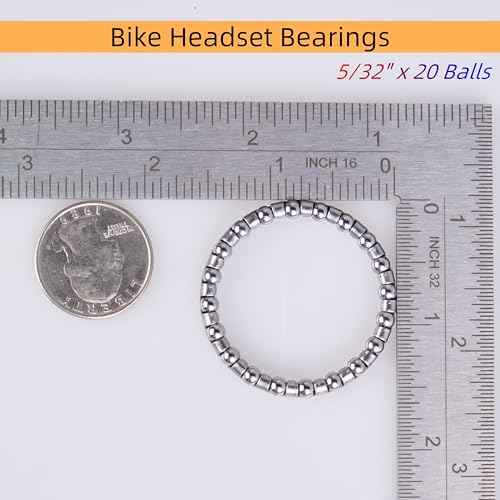 4 pcs, Bike Headset Bearings for Smooth Steering, 5/32" x 20 Balls, Bicycle Repair Parts, Bicycle Ball Bearings for Mountain Bikes, 40*40mm