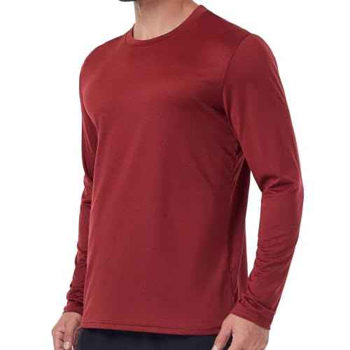 6 Pack Men's Quick Dry Long Sleeve Shirts UPF 50+ UV Sun Protection SPF Shirt Moisture Wicking T-Shirt for Casual Workout