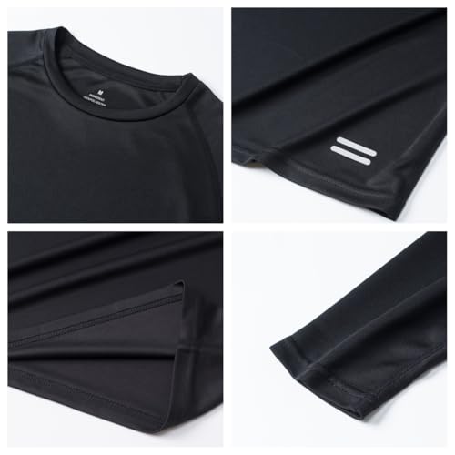 Men's Long Sleeve Base Layer Shirts Quick Dry Undershirts Workout Hiking Camping Athletic Top