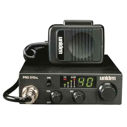 Uniden PRO510XL Pro Series 40-Channel CB Radio. Compact Design. Backlit LCD Display. Public Address. ANL Switch and 7 Watts of Audio Output. Unique PLL Circuit. S/RF LED Meter. , Black