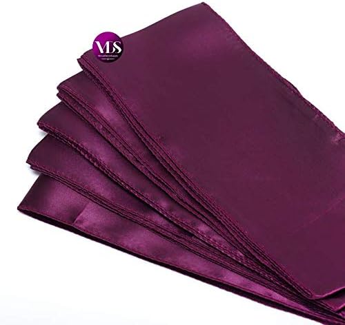 VDS Satin Chair Sashes Chair Cover Back Tie Sateen Bows Ribbon for Wedding Birthday Graduation Engagement Ceremony Event Party Banquet Venue Hotel All Dining Chair Decoration (200PC) (Eggplant)