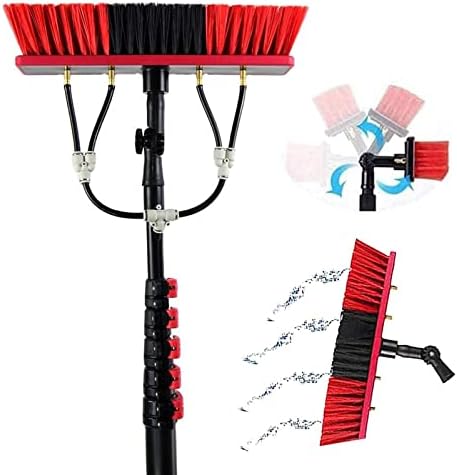 Telescopic Cleaning Brush,Multi-Purpose Water Spray Brush,Solar Panel Cleaning Equipment,Telescopic Hydrocleaner,3.6m-10.8m,Roof Cleaning Tools Window Cleaner Kit,30ft/9m
