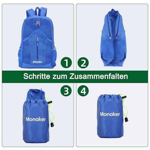 Ultralight 20L Foldable Backpack, Multi-Pocket Design, Compact to Palm-Sized, Ideal for Hiking, Travel & Daily Use