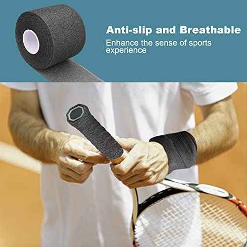 Cosywell Pre Wrap for Athletic Tape 3 Pieces Black Foam Underwrap for Sports Comfortable for Ankles Wrists Hands and Knees(2.4 Inches x 22 Yards)