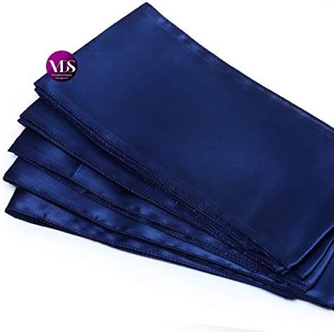 VDS Satin Chair Sashes Chair Cover Back Tie Sateen Bows Ribbon for Wedding Birthday Graduation Engagement Ceremony Event Party Banquet Venue Hotel All Dining Chair Decoration (300PC) (Navy Blue)