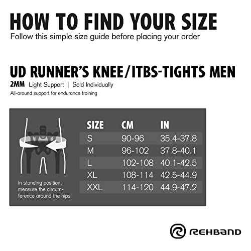 Rehband UD Runner¢¥s Knee/ITBS, Thermal Zone Tights for Men, Compression Tights for Running & Athletics