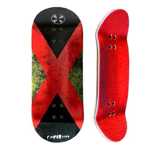Handmade Fingerboard Deck 97x35.5mm 6-Layer Color Maple Pro Deep Concave Creative Design Mini Skateboard (X-Sport)