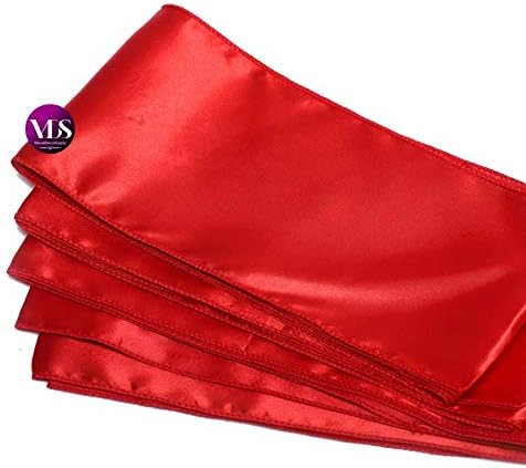 VDS Satin Chair Sashes Chair Cover Back Tie Sateen Bows Ribbon for Wedding Birthday Graduation Engagement Ceremony Event Party Banquet Venue Hotel All Dining Chair Decoration (250PC) (Red)
