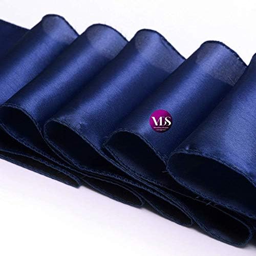 VDS Satin Chair Sashes Chair Cover Back Tie Sateen Bows Ribbon for Wedding Birthday Graduation Engagement Ceremony Event Party Banquet Venue Hotel All Dining Chair Decoration (25PC) (Navy Blue)