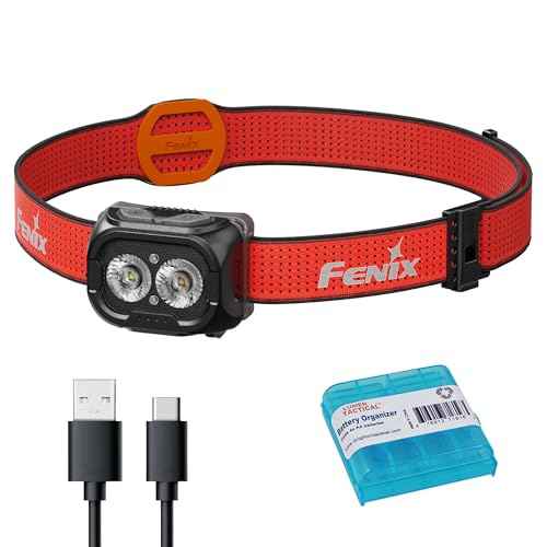Fenix HL18R-T V2.0 800 Lumen Trail Running Headlamp, USB-C Rechargeable, White and Warm White Lights, Red Lights, Compatible with 3X AAA Batteries, (Black)