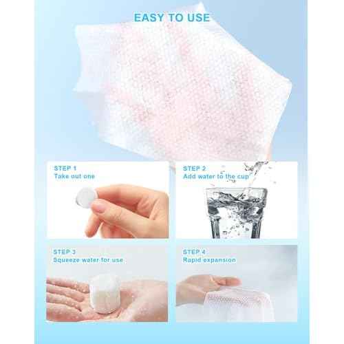 100 PCS Compressed Towels Disposable Washcloths Compressed Towel tablets Portable Compressed paper Towels Thicken the Towel Suitable for Outdoor Camping at home