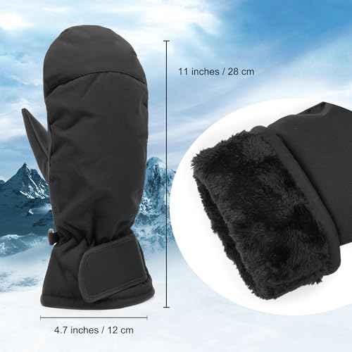 Ski-Gloves for Men Women, Winter Warm Mittens Water-Repellent Windproof for Cold Weather, Snowboarding, Driving
