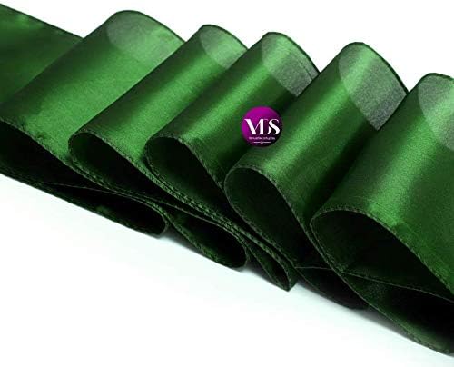 VDS Satin Chair Sashes Chair Cover Back Tie Sateen Bows Ribbon for Wedding Birthday Graduation Engagement Ceremony Event Party Banquet Venue Hotel All Dining Chair Decoration (75PC) (Green)