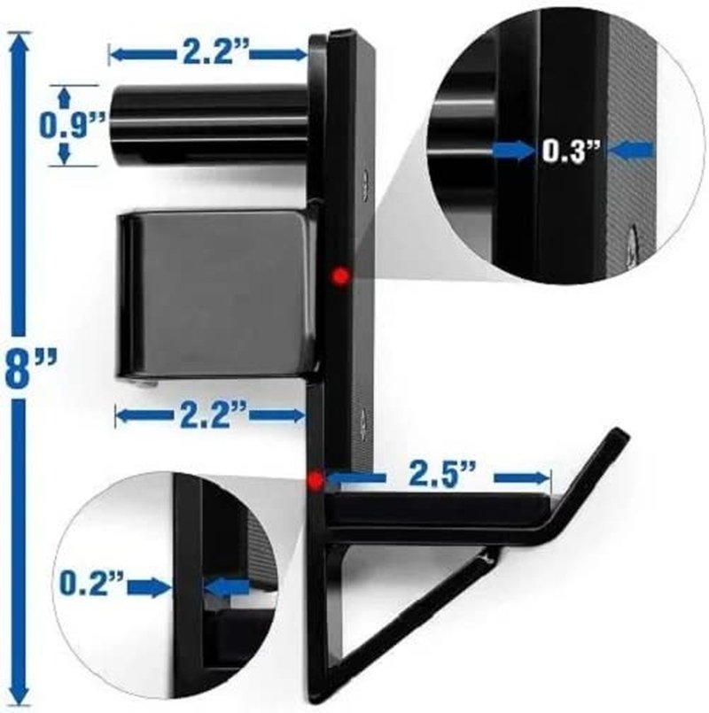 Yes4All Alloy Steel Barbell Holder J-Hooks And Premium Spotter Arms For 2x2 Power Rack/Power Cage/Squat Rack - 1,000 Lbs Capacity Attachments