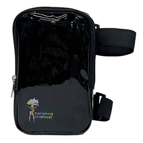 Holographic Thigh Bag | Carnival Leg Harness for Women | Outdoor Waist Pouch | J'ouvert Travel Leg Pack with Wide Adjustable Straps | Black