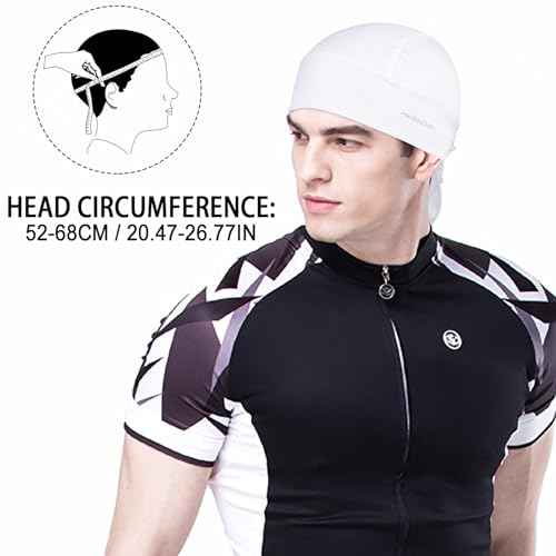 Cooling Do Rags Skull Caps for Men Breathable Sports Bandana Cap Durag Sweat-Wicking Helmet Liner UV Protection