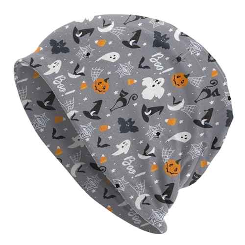 Funny Pumpkins Beanie Hat Halloween Baggy Slouchy Skull Cap Cancer Headwear Chemo Cap Knitted Hat Nightcap for Men Women