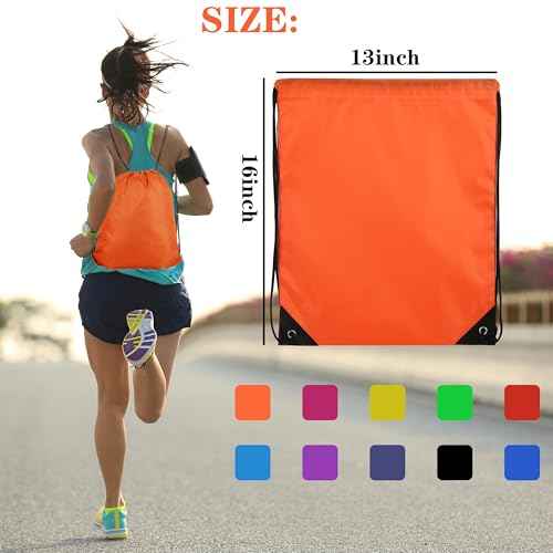 10 Colors Drawstring Backpack Bags Sack Pack Cinch Tote Sport Storage Polyester Bag for Gym Traveling