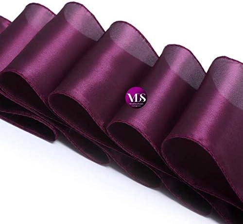VDS Satin Chair Sashes Chair Cover Back Tie Sateen Bows Ribbon for Wedding Birthday Graduation Engagement Ceremony Event Party Banquet Venue Hotel All Dining Chair Decoration (75PC) (Eggplant)