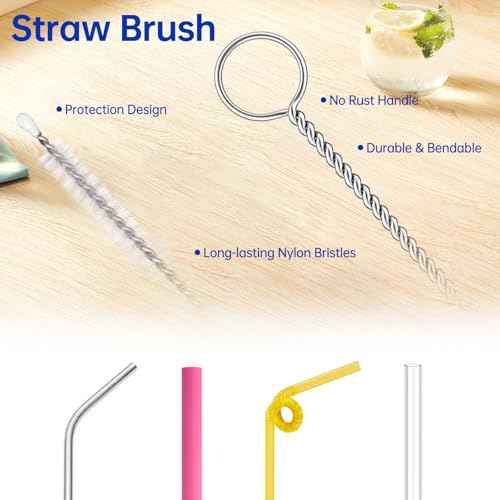 3 Pack Water Bottle Cleaner Brush Set - for Owala Cleaning Kit, Long Handle Silicone Bottle Brush Soft Touch No Scratch, Straw Cleaner Brush, 3 in 1 Multipurpose Cup Cleaner Kit for Owala Accessories