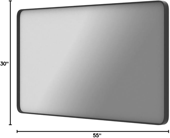 LOAAO Black Metal Framed Bathroom Mirror